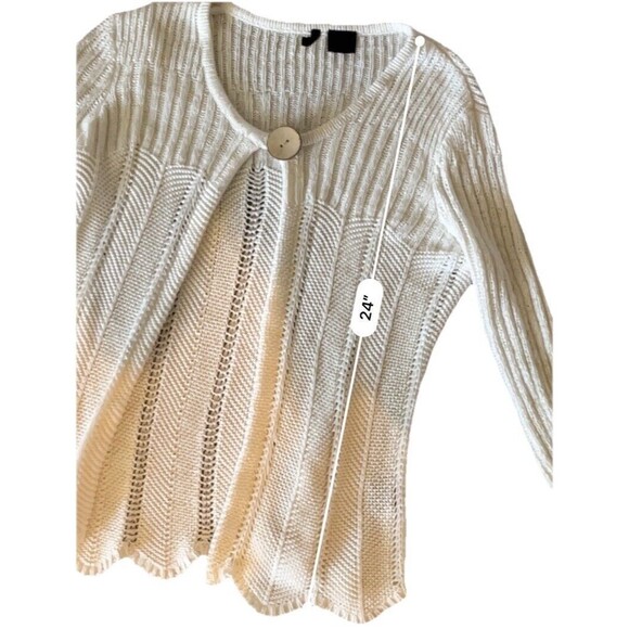 Etoile Ivory One Button Knit Cardigan Womens Size Medium - Picture 5 of 5